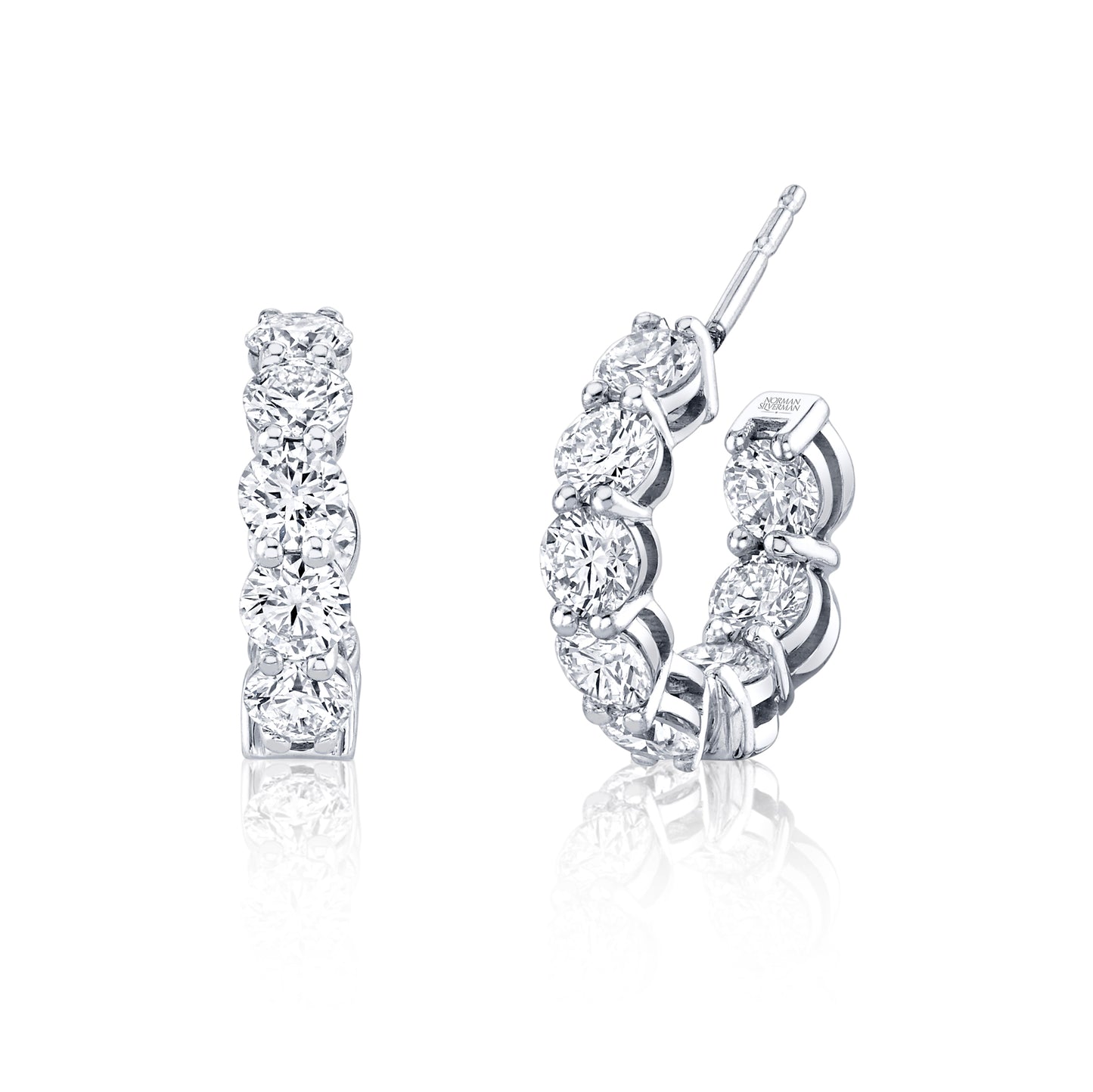 Round Diamond Inside-Out Hoops