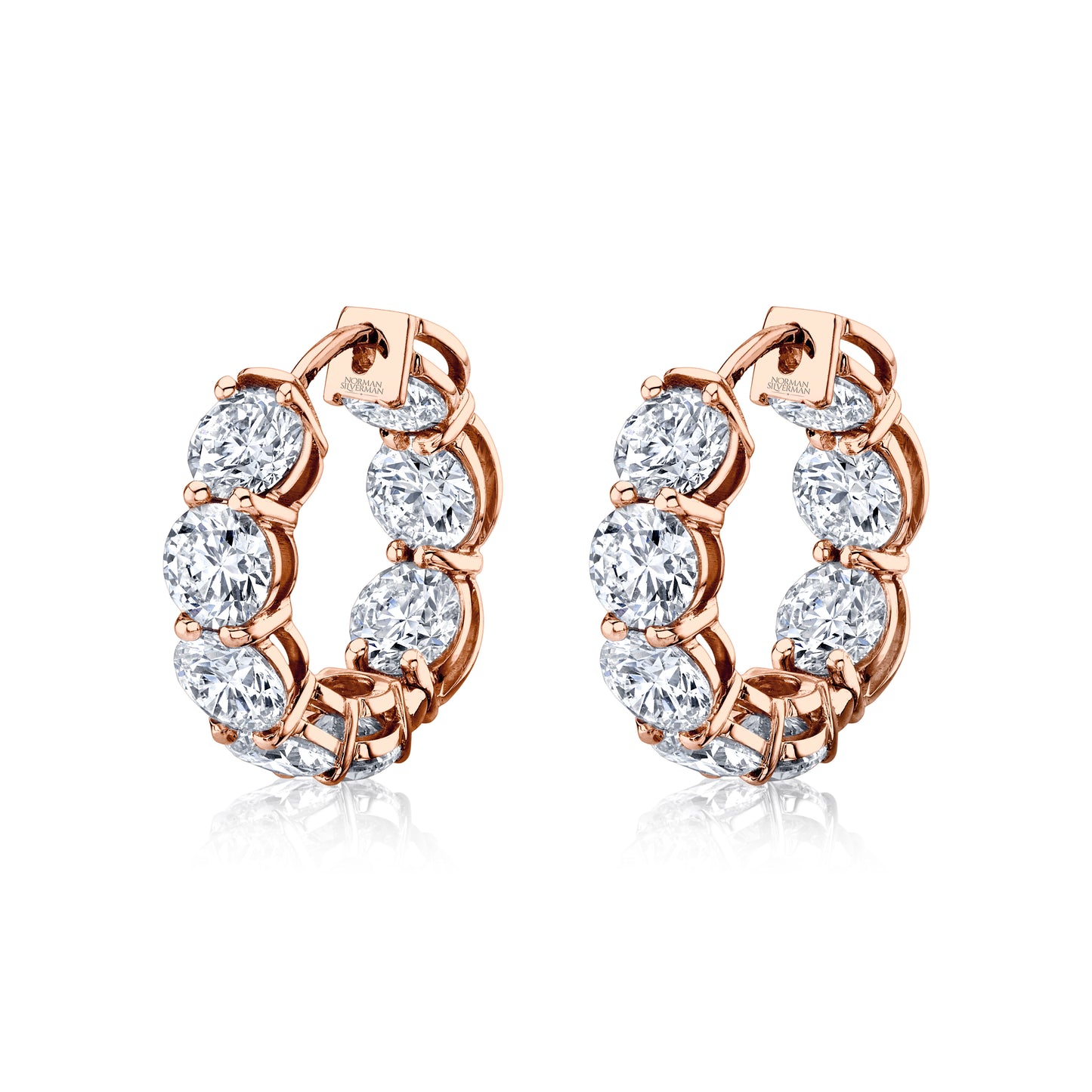 Round Diamond Inside-Out Huggie Earrings