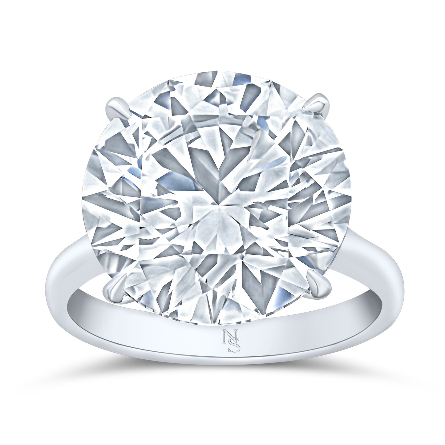 10.96 Carat Round Diamond Solitaire Ring