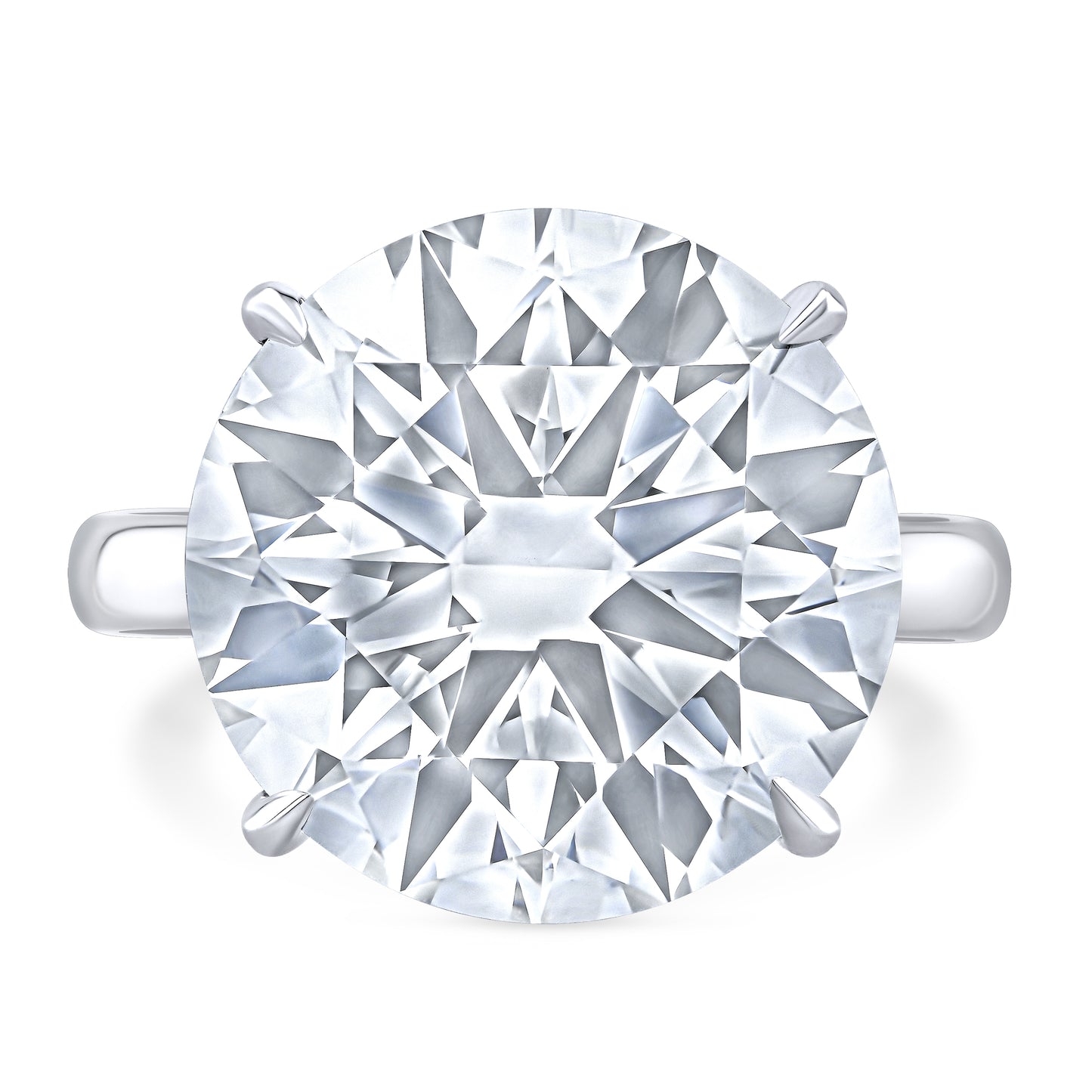 10.96 Carat Round Diamond Solitaire Ring