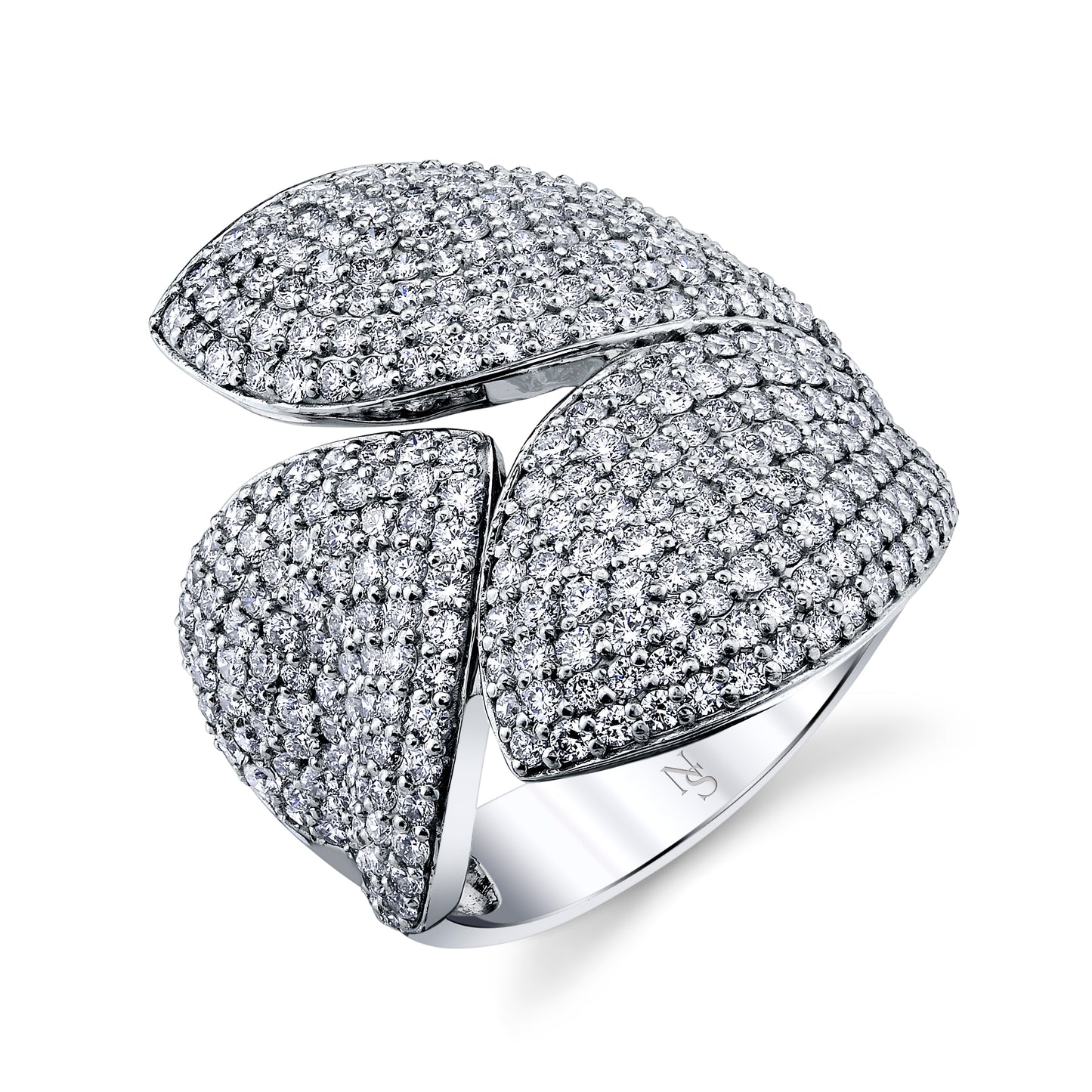 Diamond Pave Leaf Fashion Ring