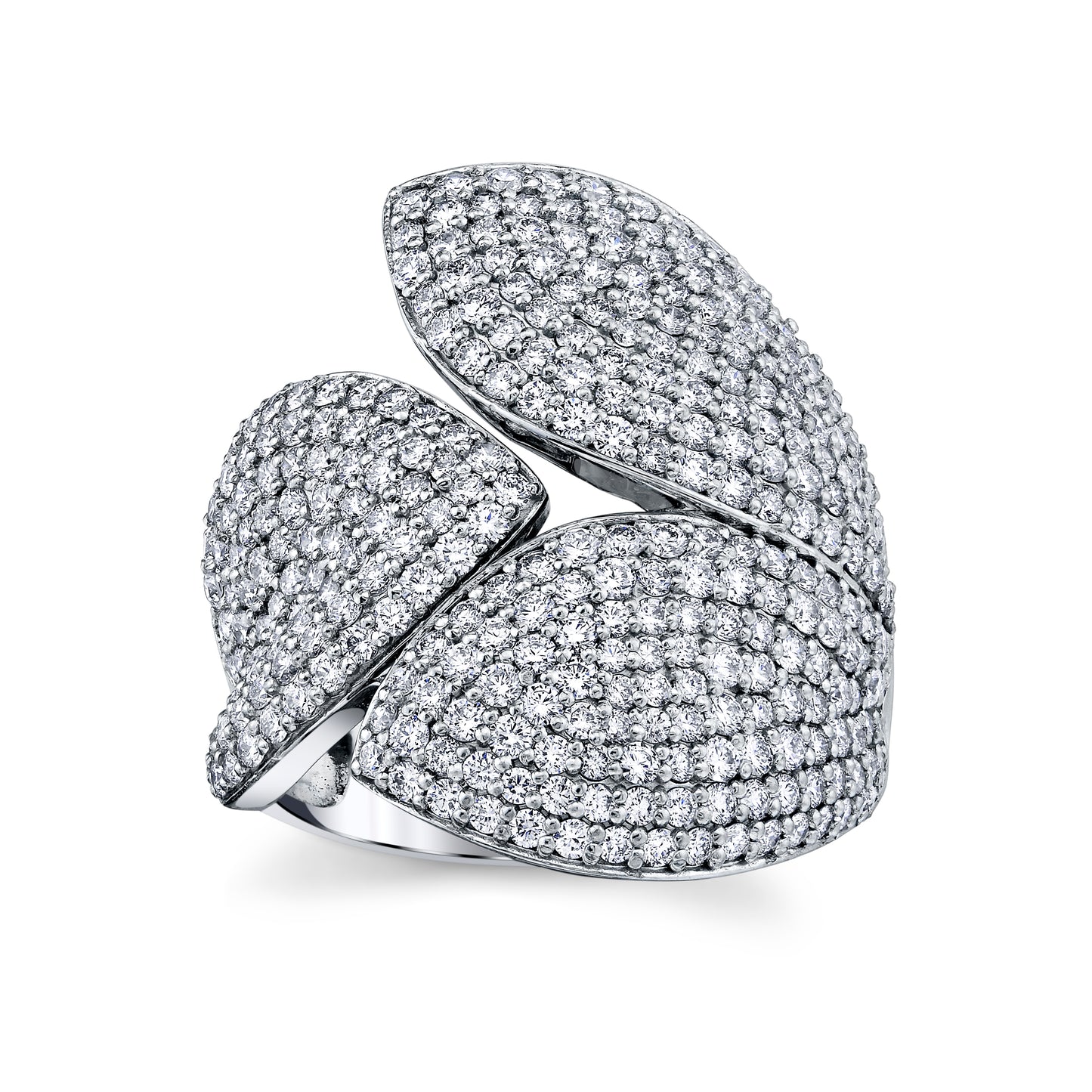 Diamond Pave Leaf Fashion Ring
