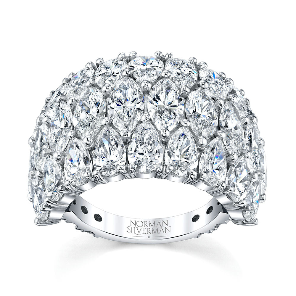 Pear and Marquise Cut Diamond Dome Ring