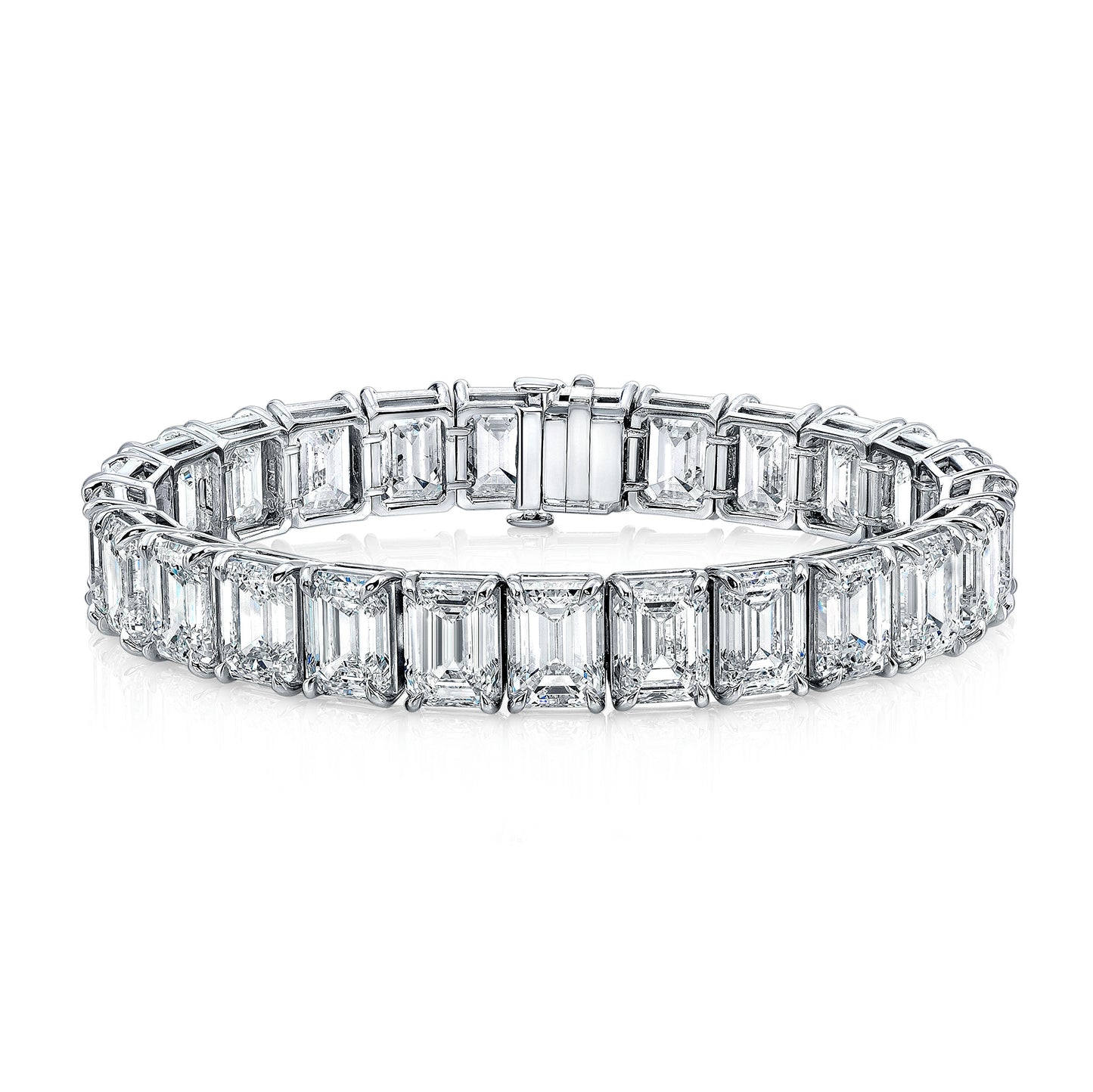 Emerald Cut Diamond Classic Straight Line Bracelet