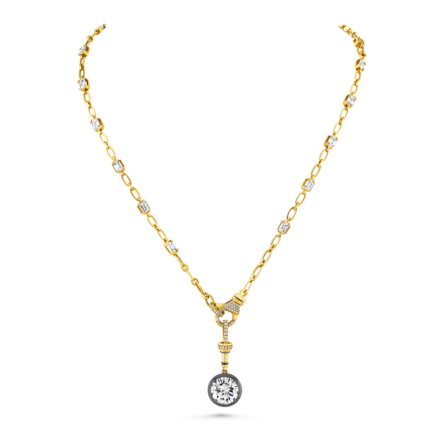 Round Diamond Accented Pendant