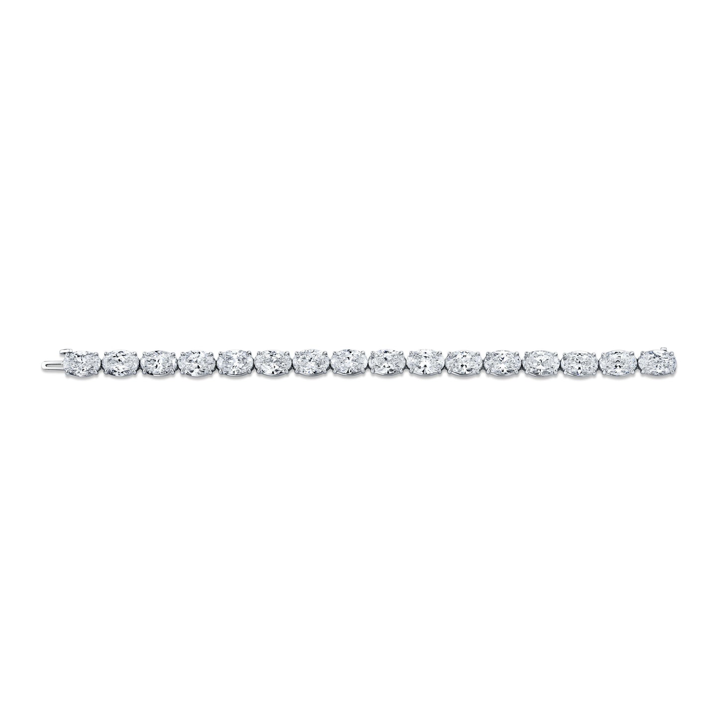 East West Oval Straight Line Diamond Bracelet