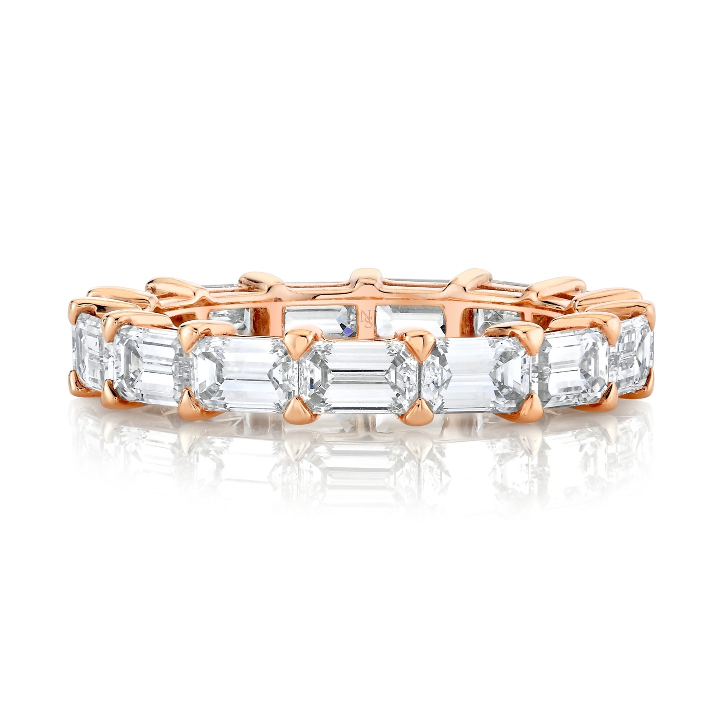 East West Emerald Cut Diamond Eternity Band