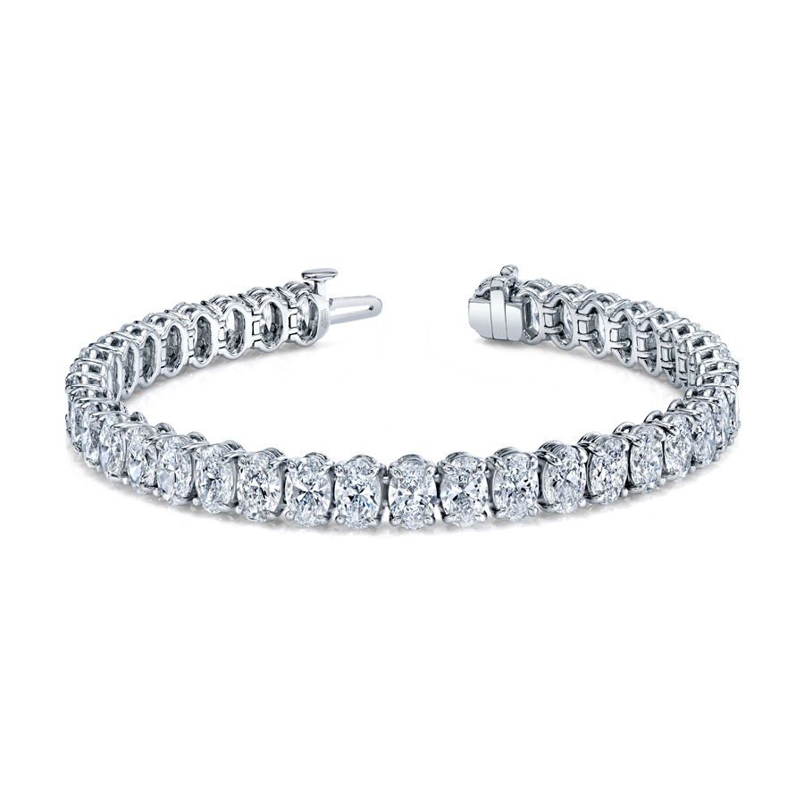 Oval Straight Line Diamond Bracelet