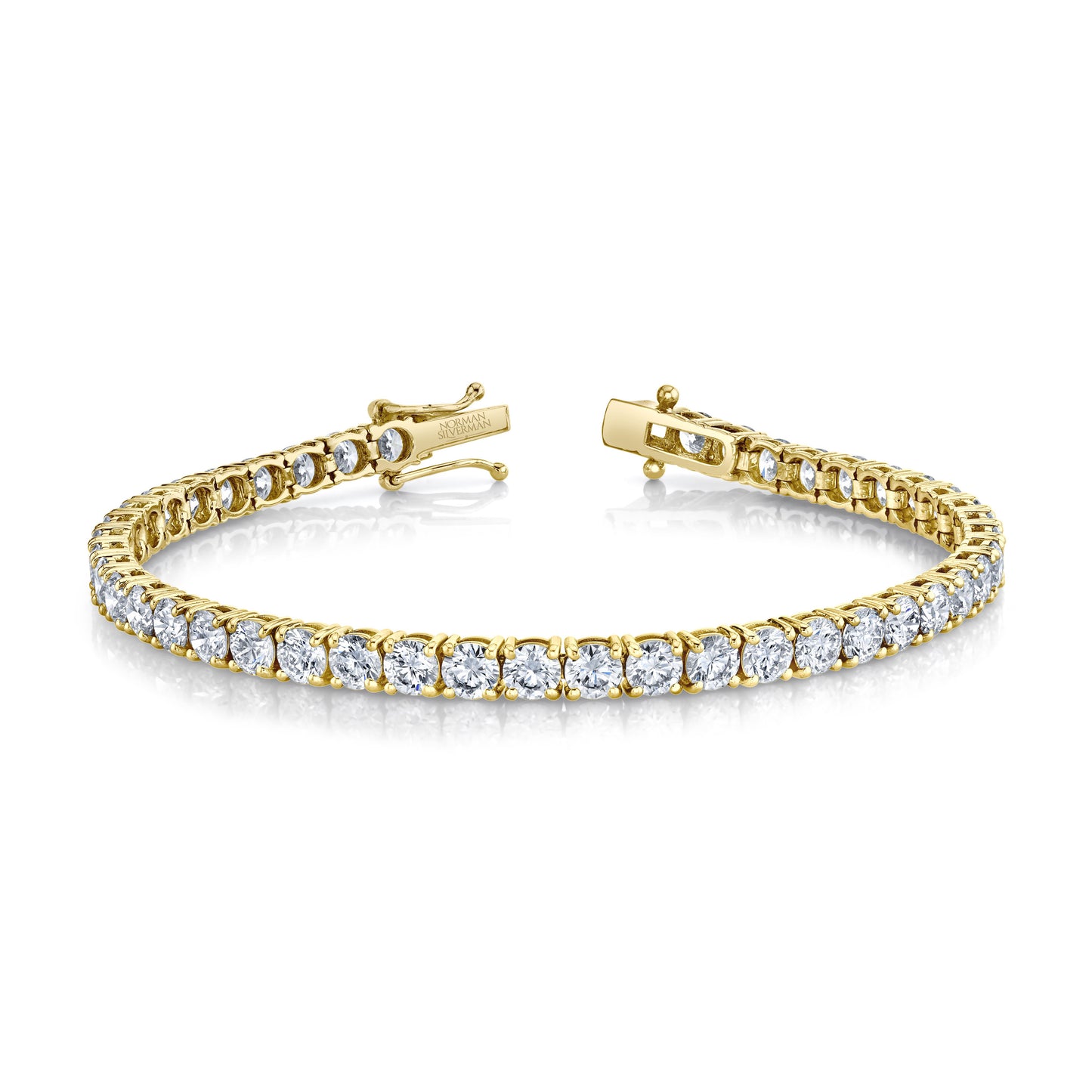 Signature Round Diamond Tennis Bracelet in Yellow Gold