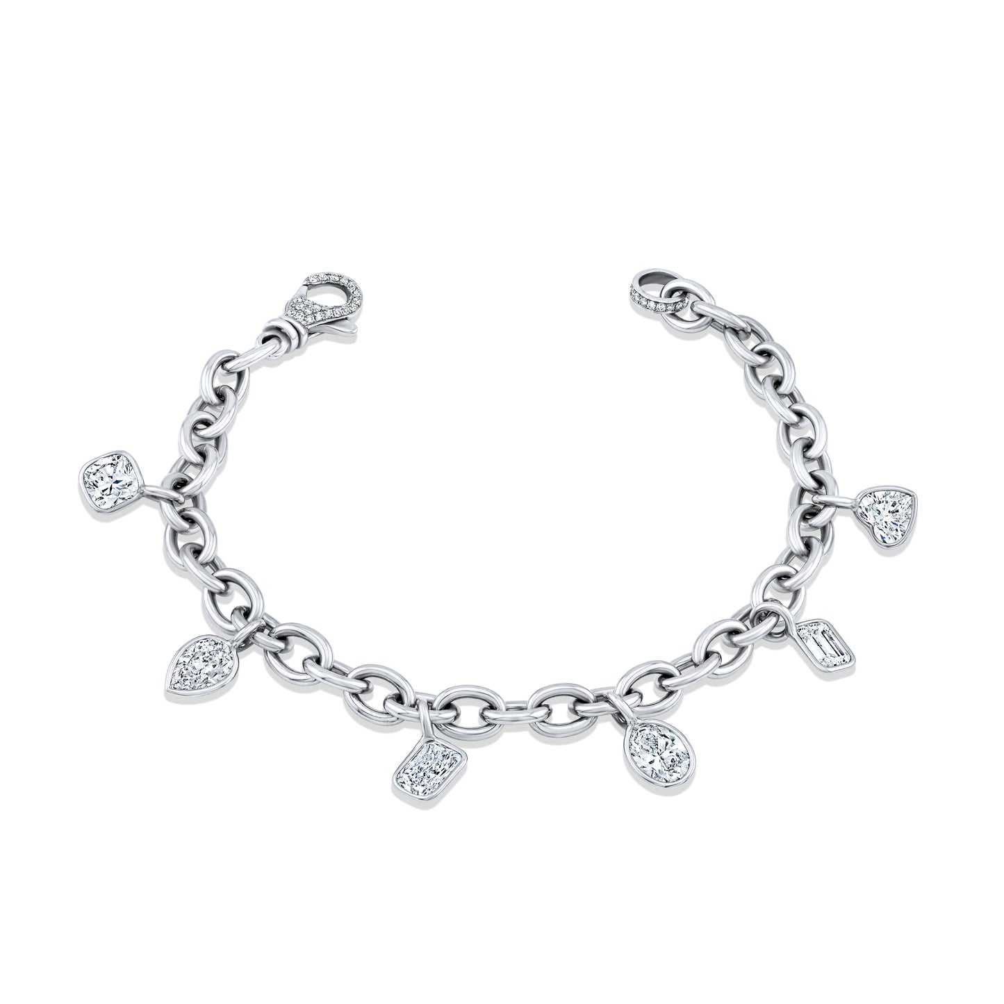 Fancy Shape Diamond Charm Bracelet