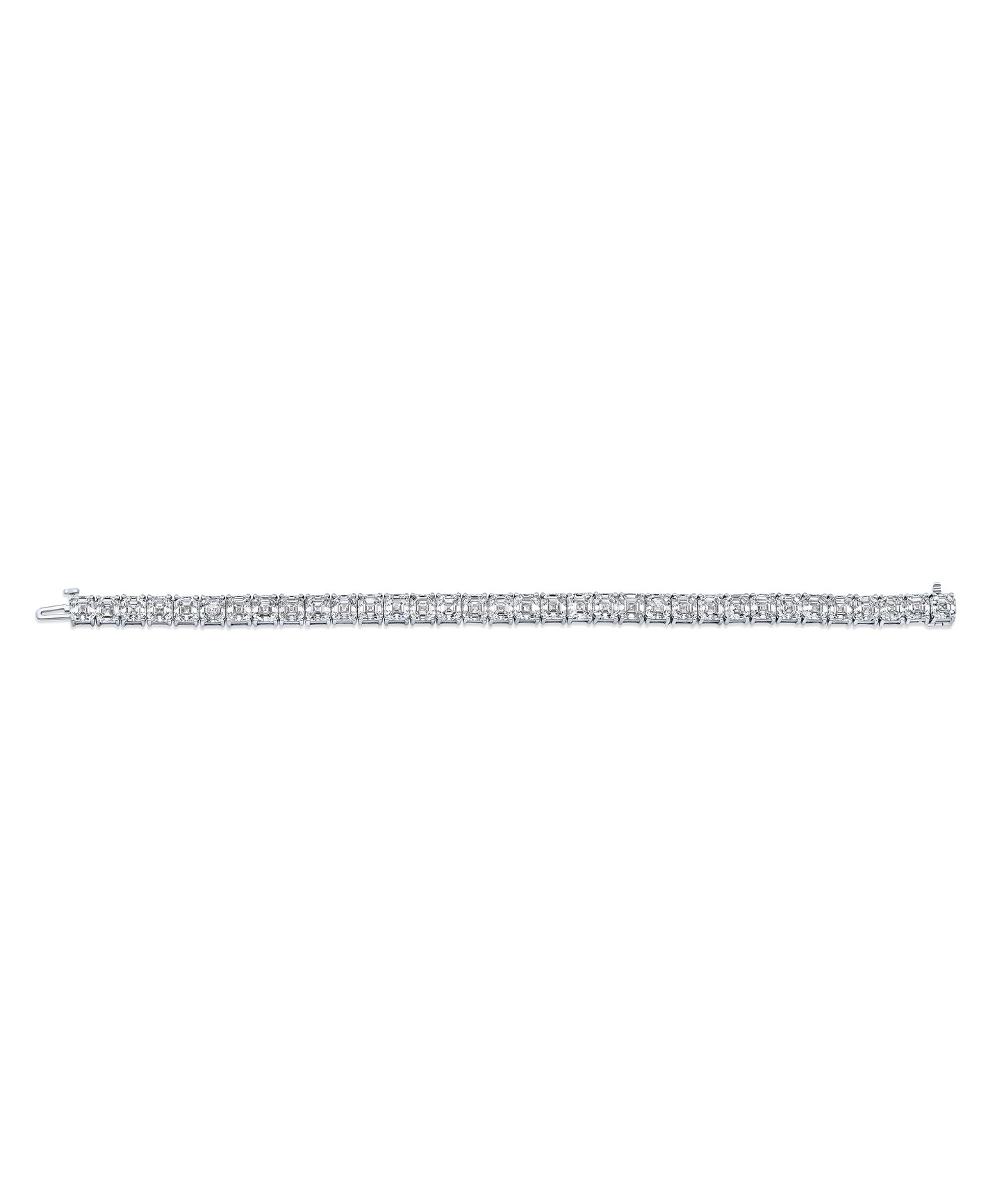 Asscher Diamond Straight Line Bracelet