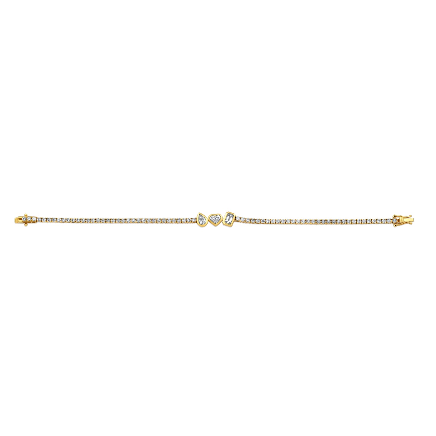 Triple Fancy Shape Accented Tennis Bracelet