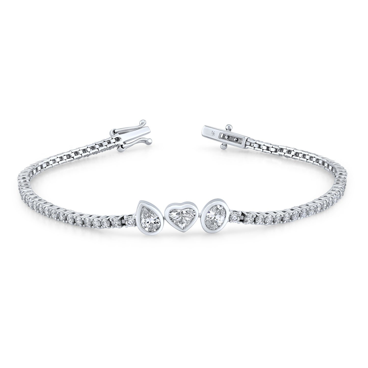 Triple Fancy Shape Accented Tennis Bracelet