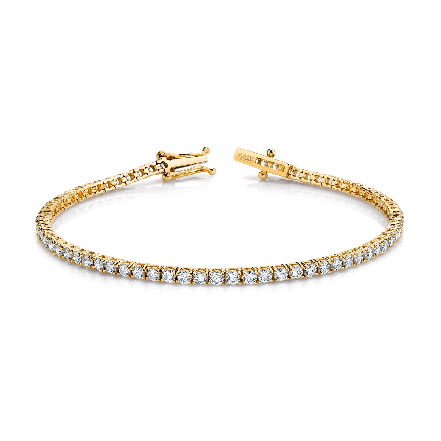 Signature Round Diamond Tennis Bracelet in Yellow Gold