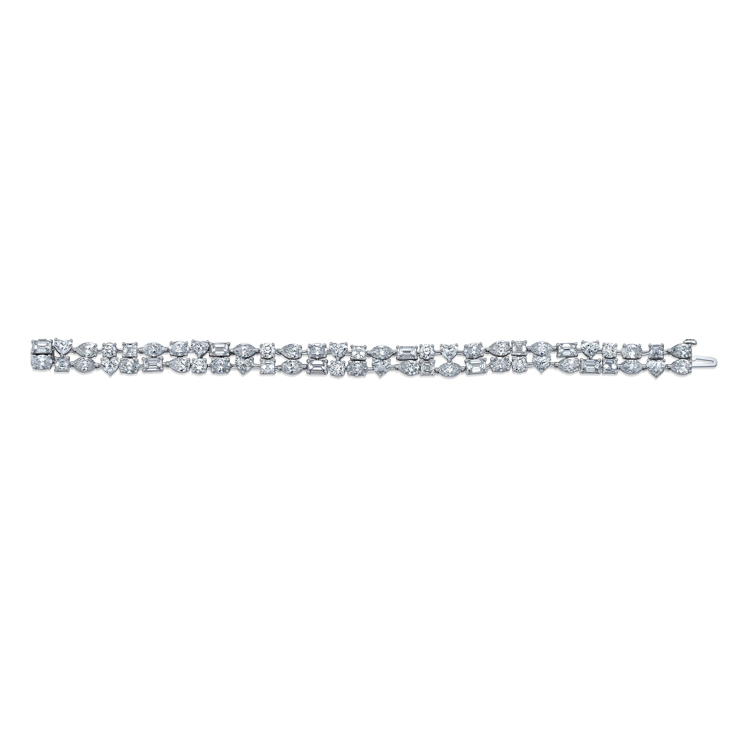 Double Row Fancy Shape Diamond Bracelet