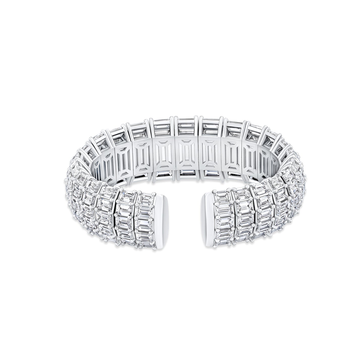 Five Row Emerald Cut Diamond Cuff