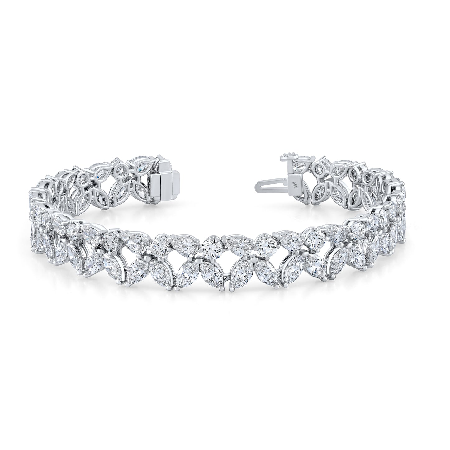 Fancy Shape Diamond Double Row Bracelet