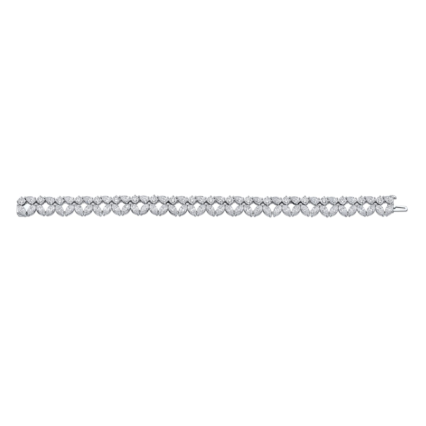 Fancy Shape Diamond Double Row Bracelet
