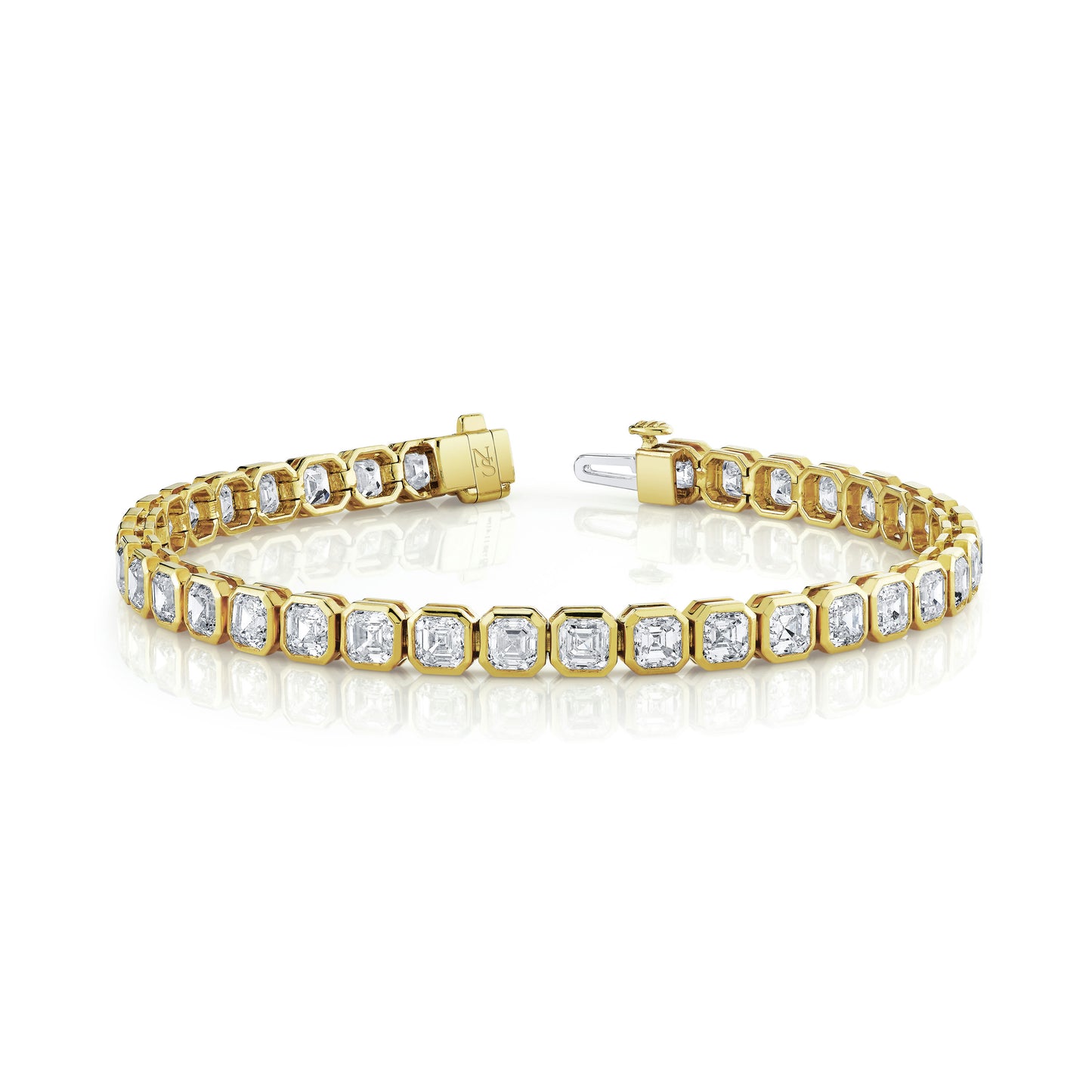 Bezel Set Asscher Diamond Bracelet