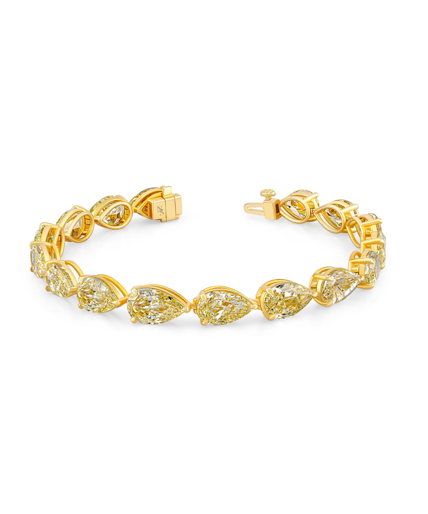 East West Yellow Pear Diamond Bracelet