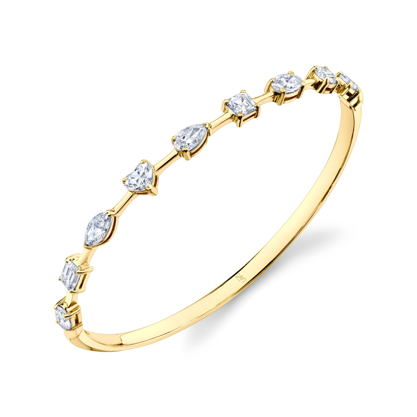 Hinged Bangle with Fancy Shape Diamonds