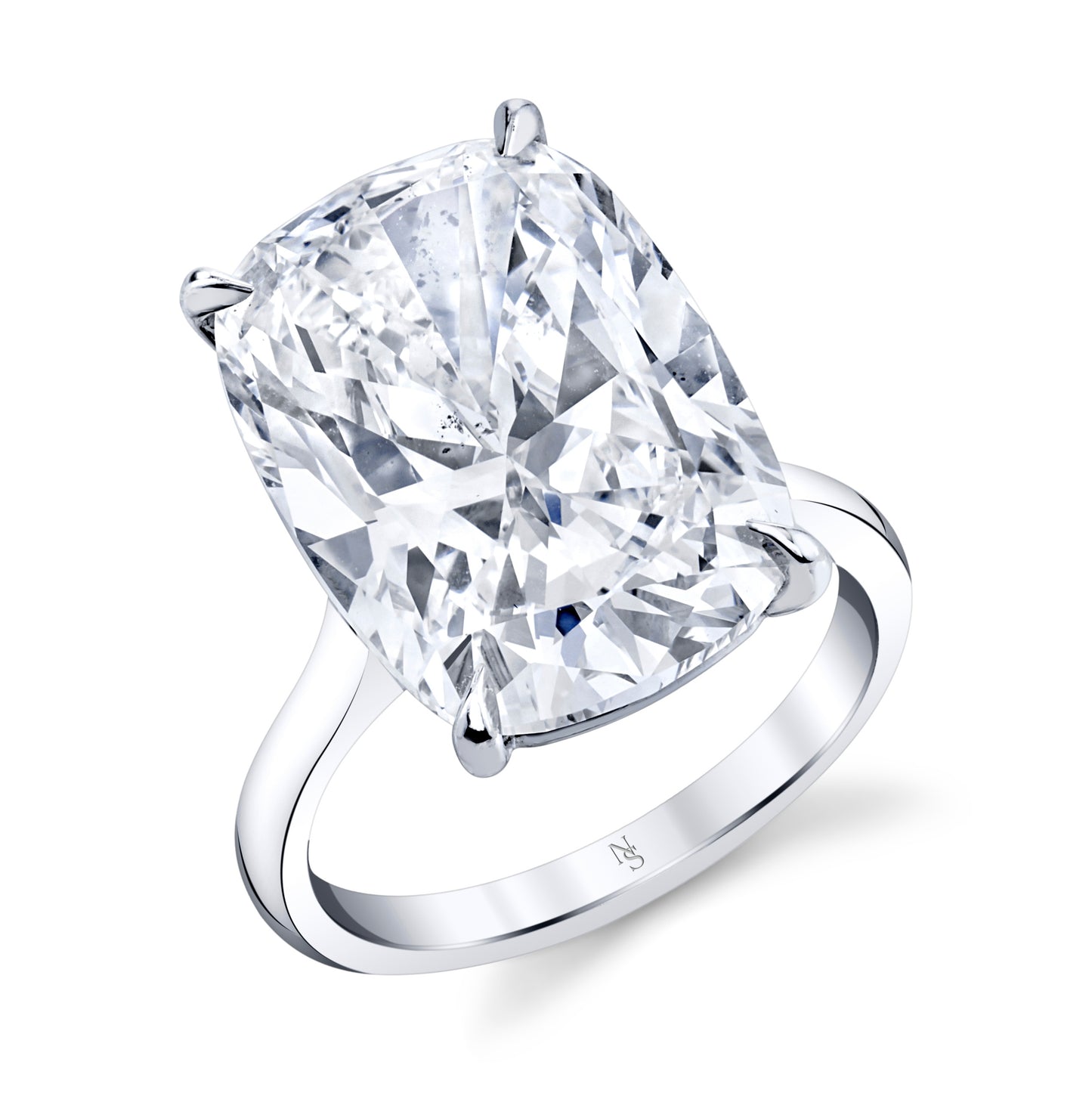 North South Cushion Cut Solitaire