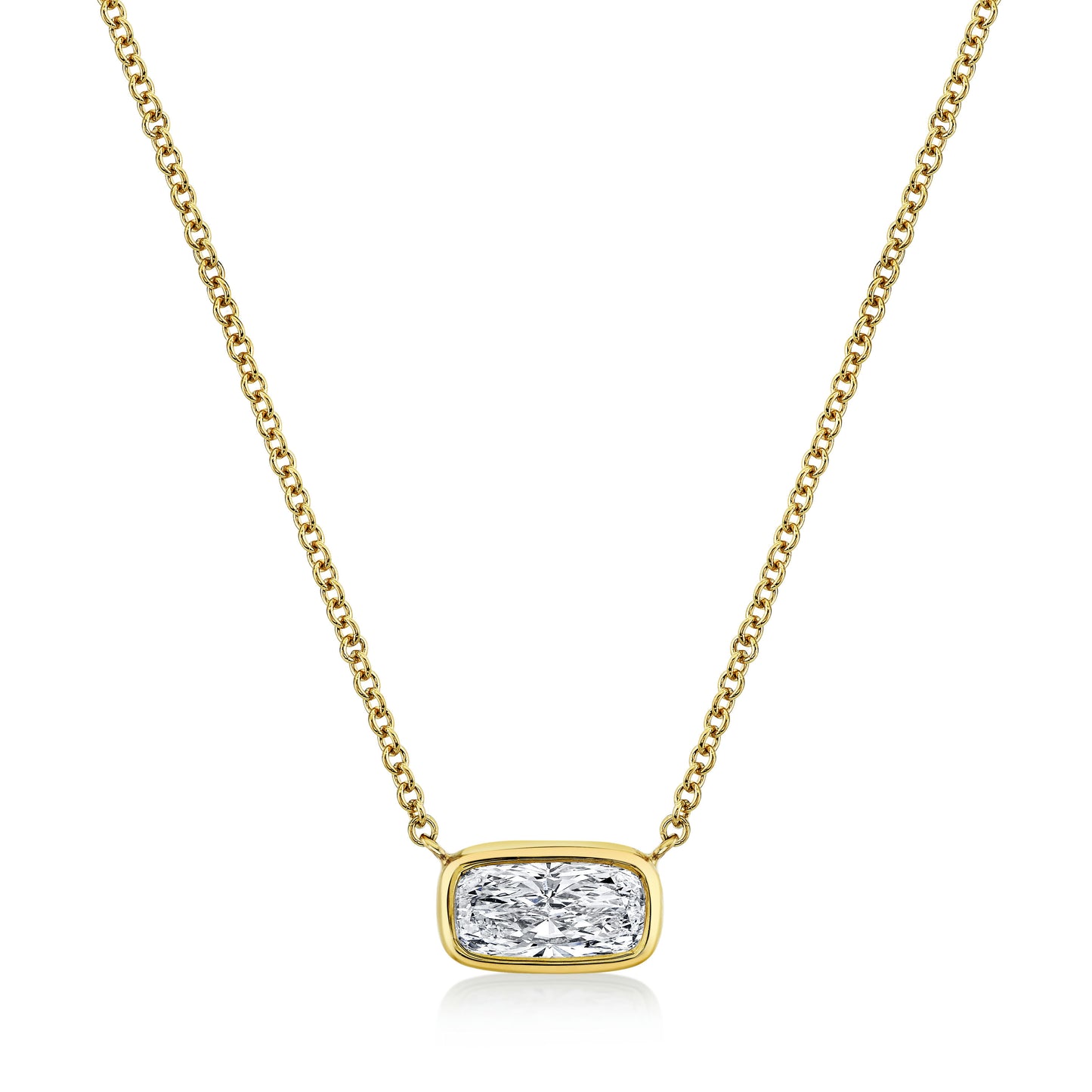 Cushion Cut Diamond Bezel Pendant