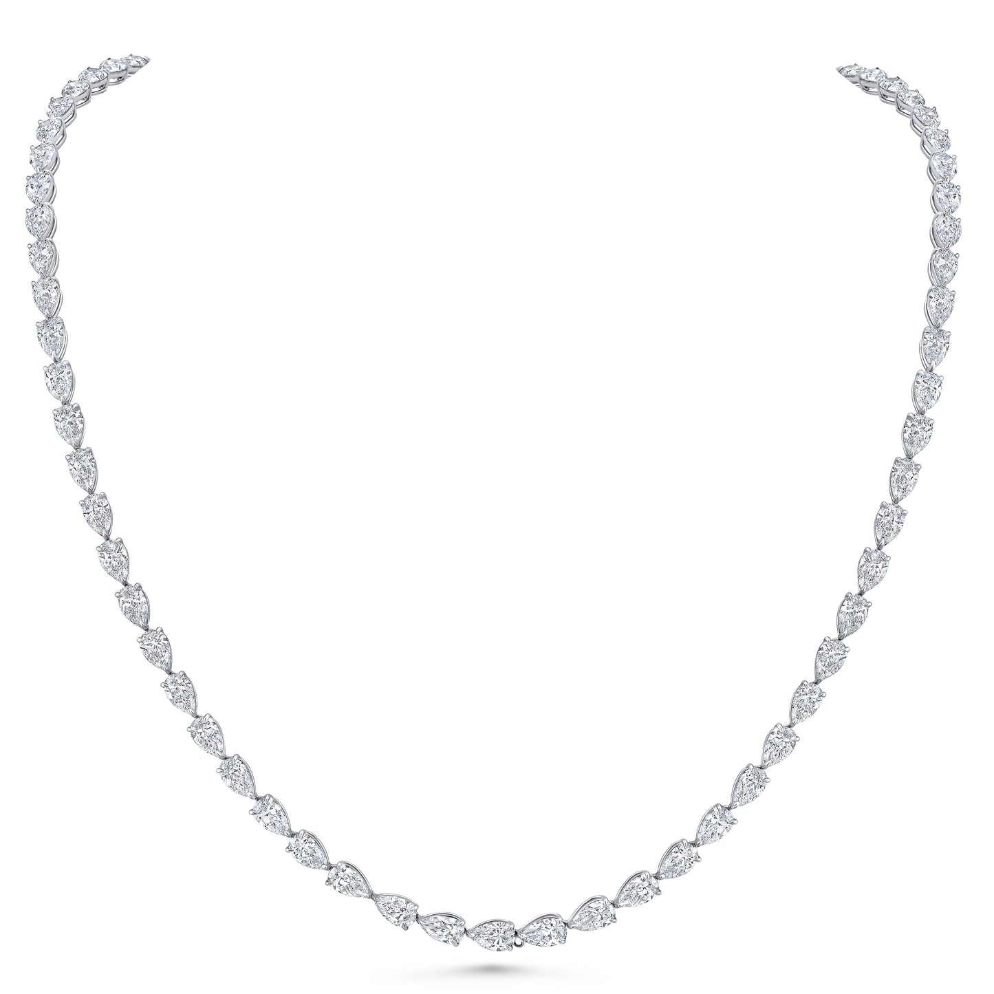 East West Pear Diamond Tennis Necklace