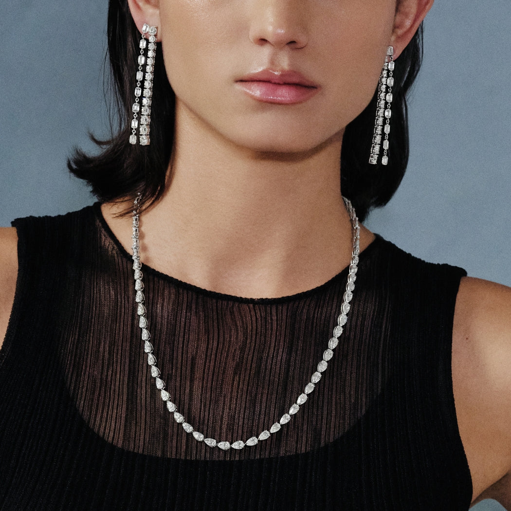 Emerald Cut Drop Earrings