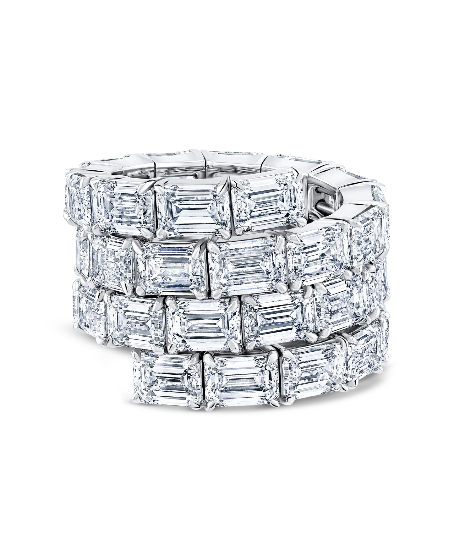 Emerald Cut Wrap Ring 4 rows