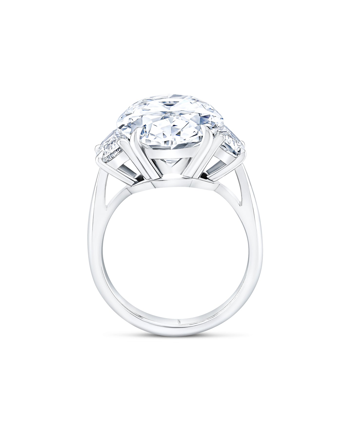 Oval Diamond Three Stone Engagement Ring