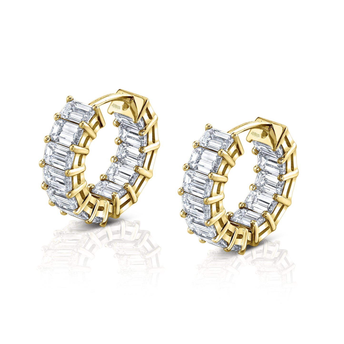 Signature Emerald Cut Diamond Huggies