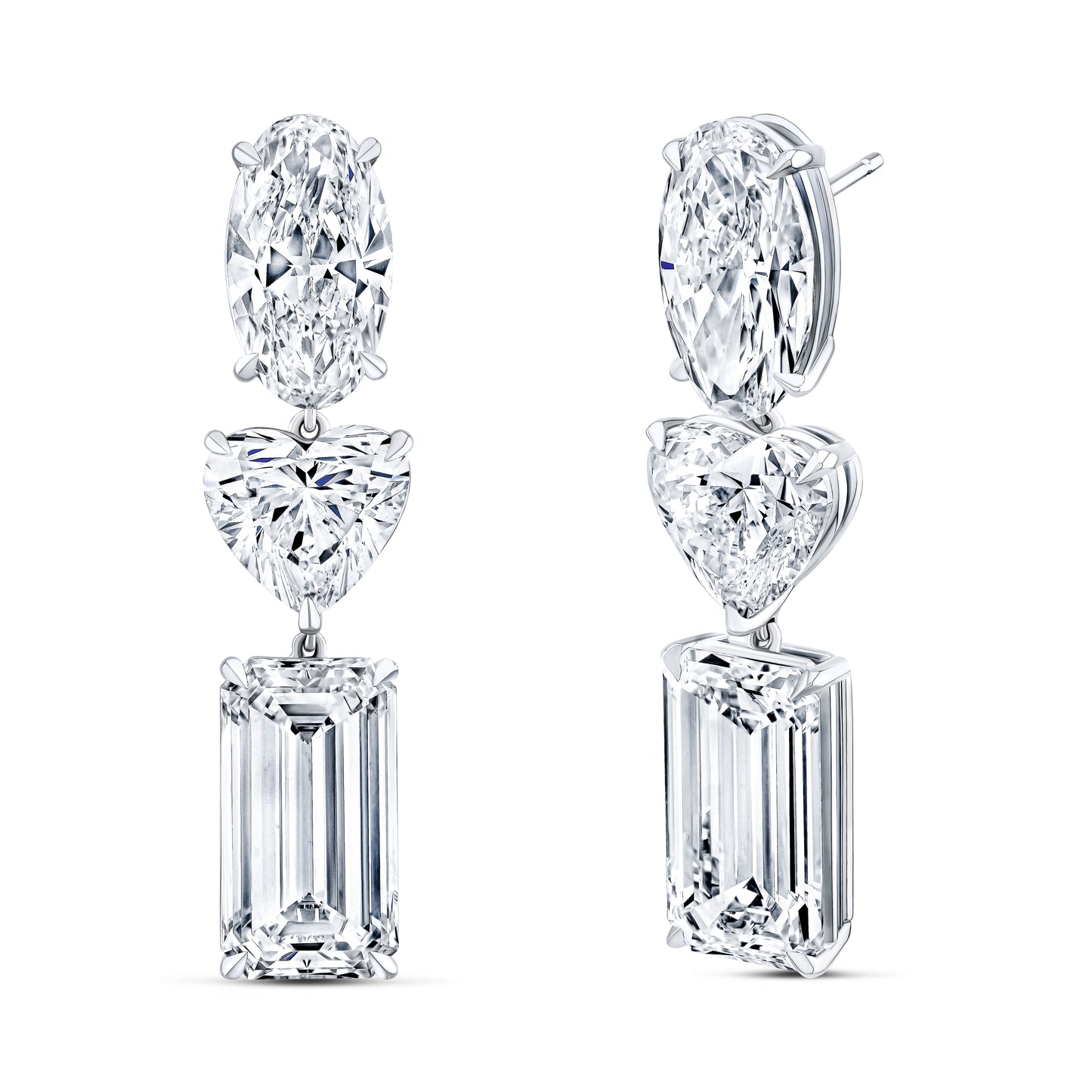 Statement Triple Drop Diamond Earrings