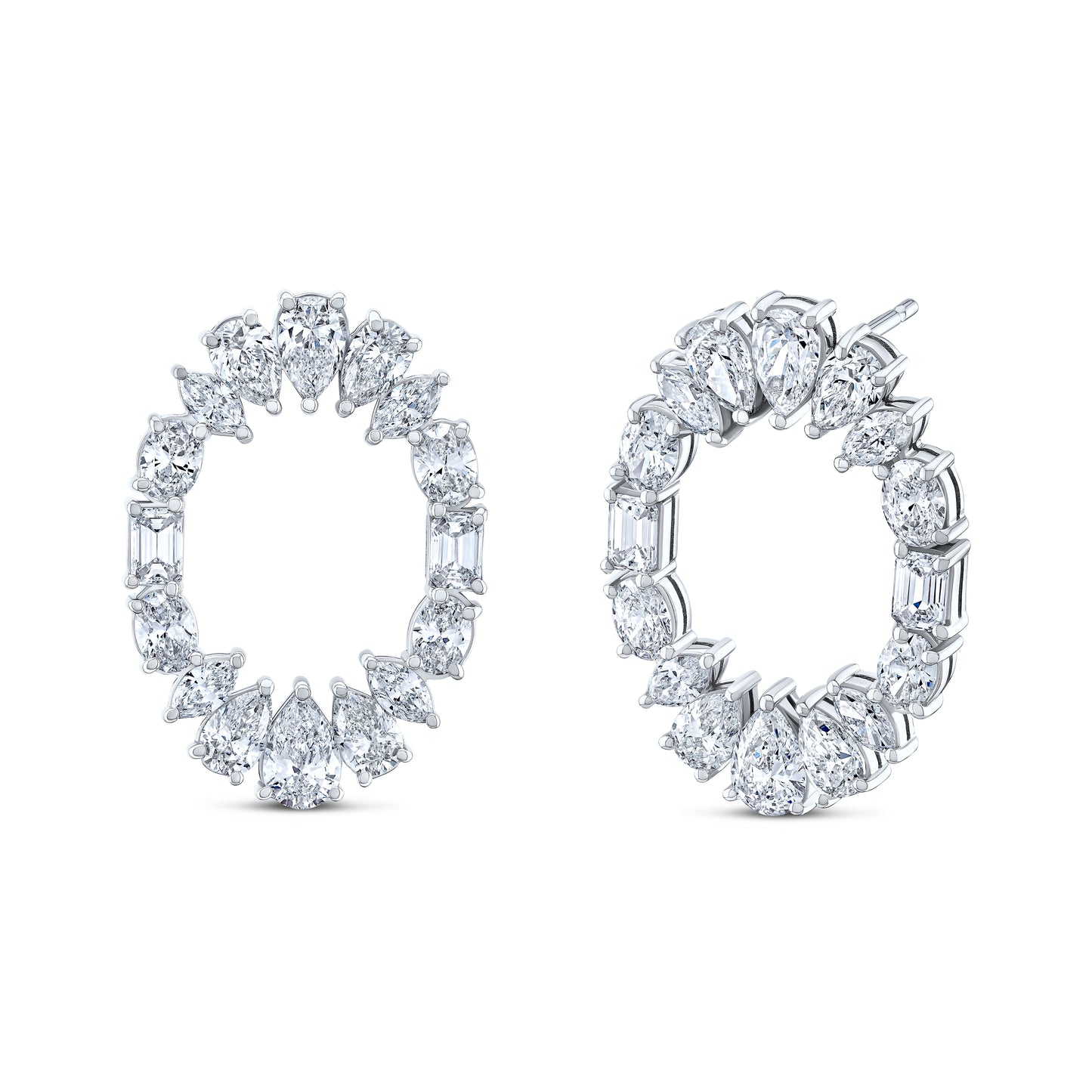 Mixed Fancy Shape Open Diamond Earrings