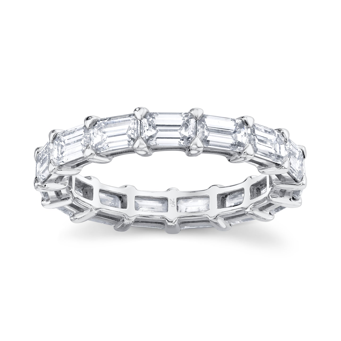 East West Emerald Cut Diamond Eternity Band