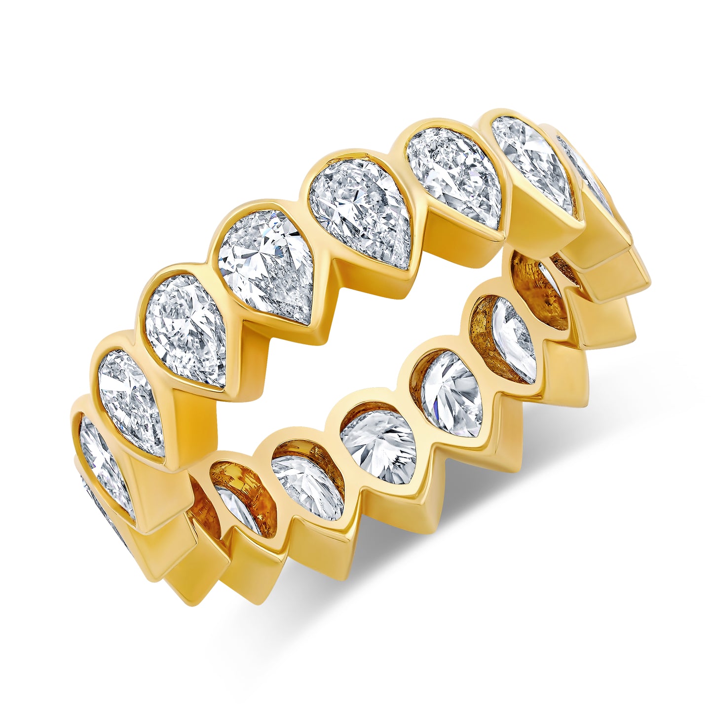 Bezel Set Diamond Pear Eternity Band