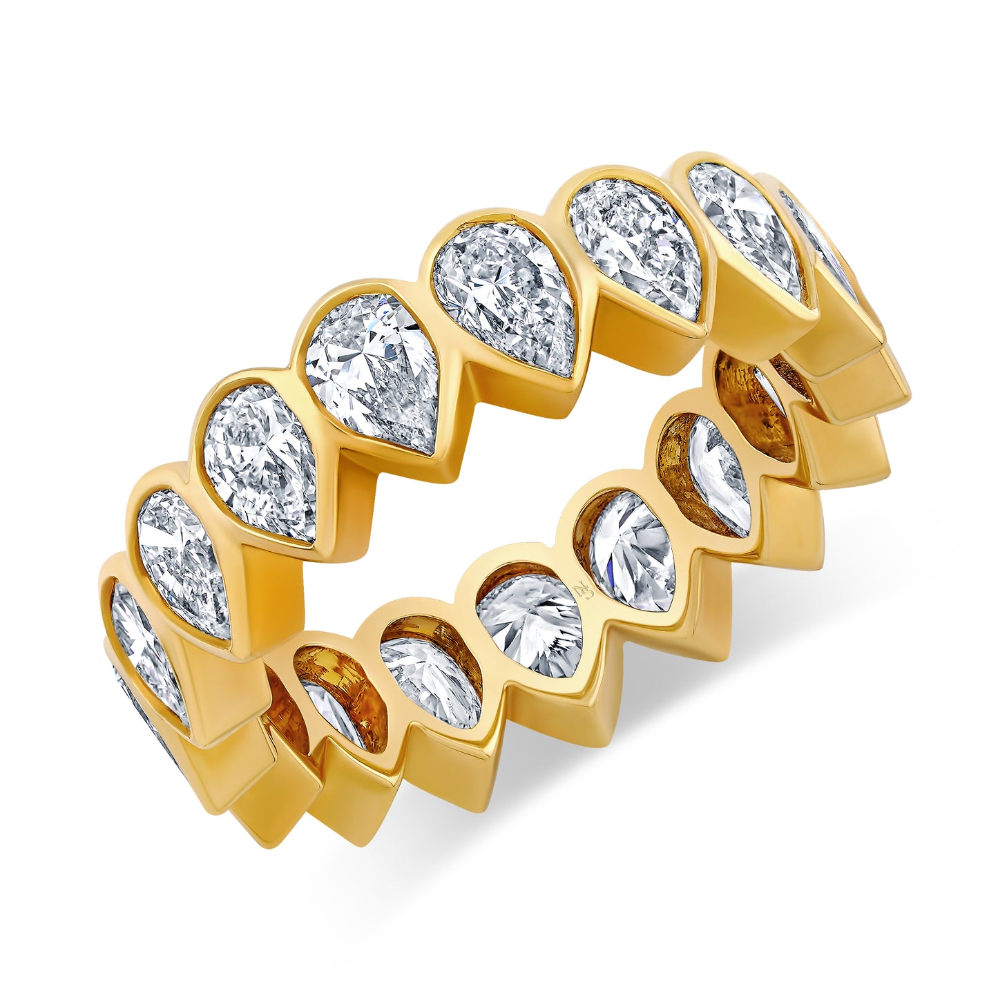 Bezel Set Diamond Pear Eternity Band