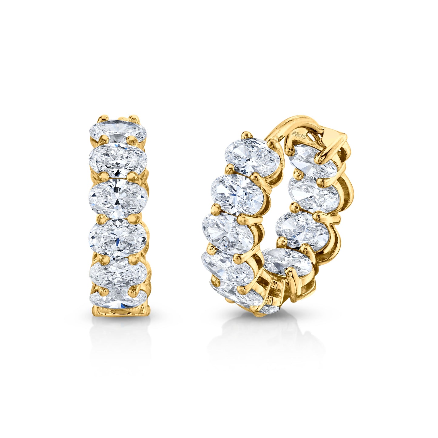 Oval Diamond Huggies