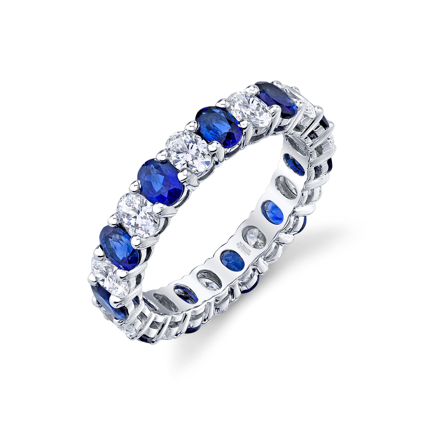 Oval Diamond and Sapphire Eternity Band