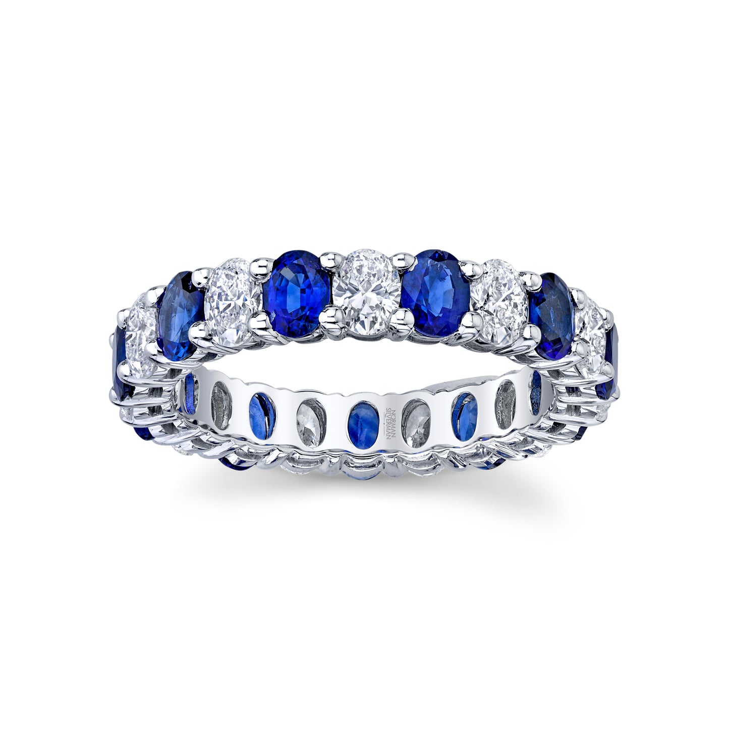Oval Diamond and Sapphire Eternity Band