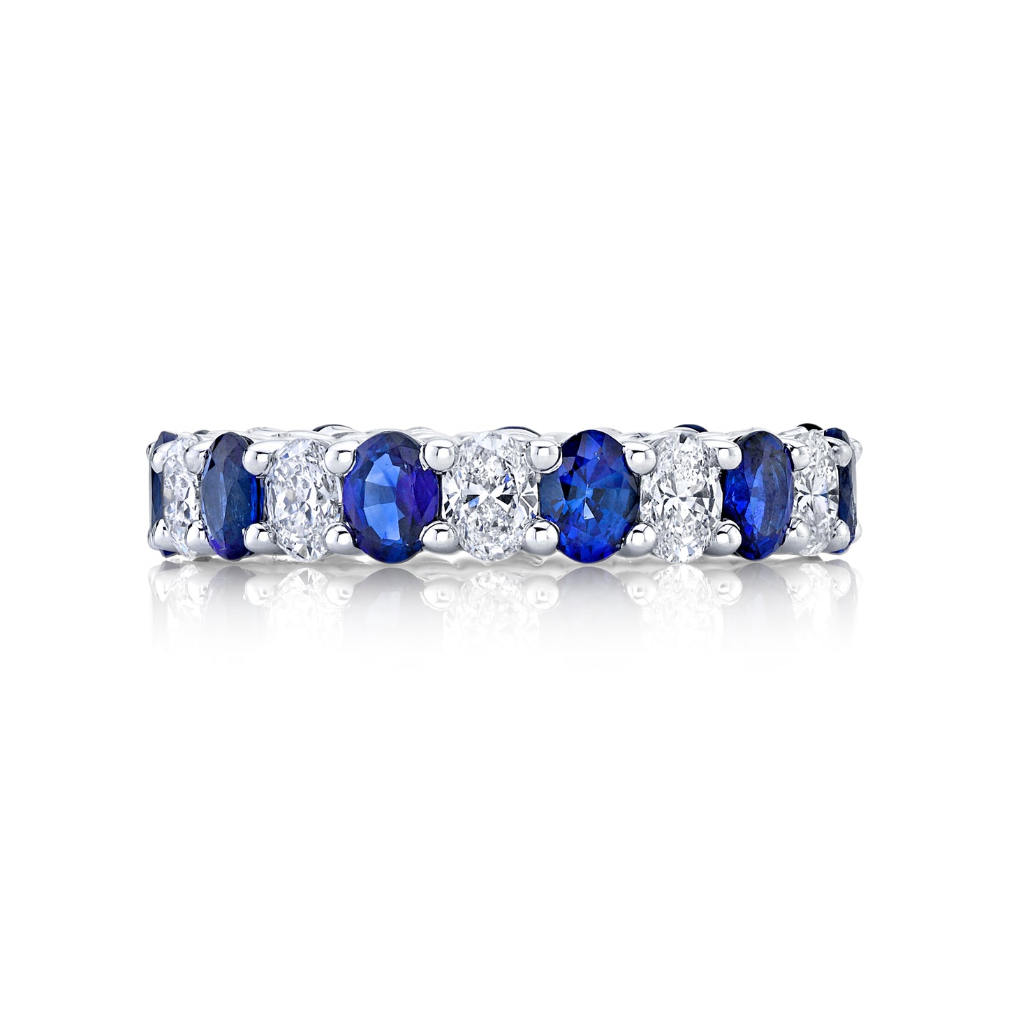 Oval Diamond and Sapphire Eternity Band