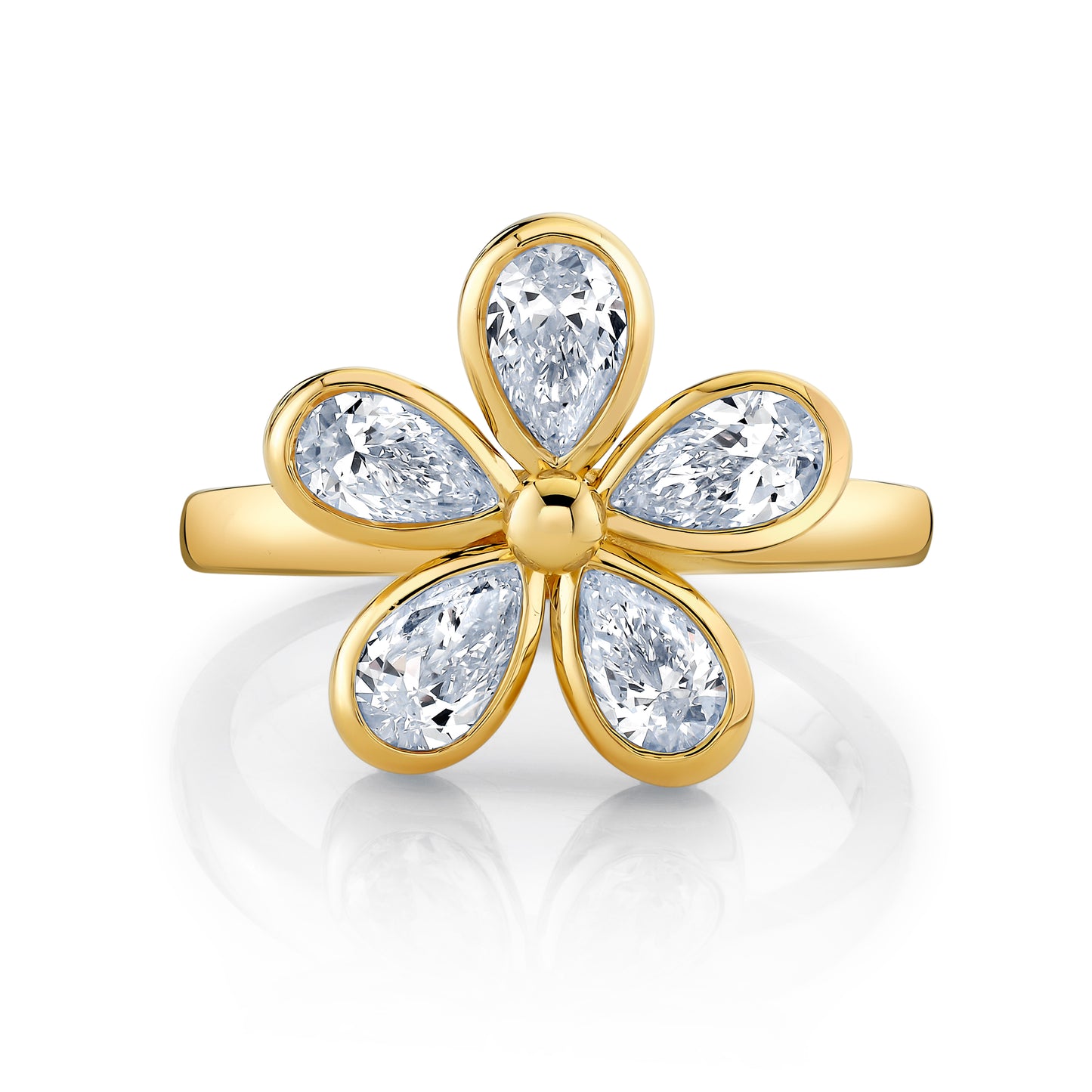 Pear Floret Diamond Ring