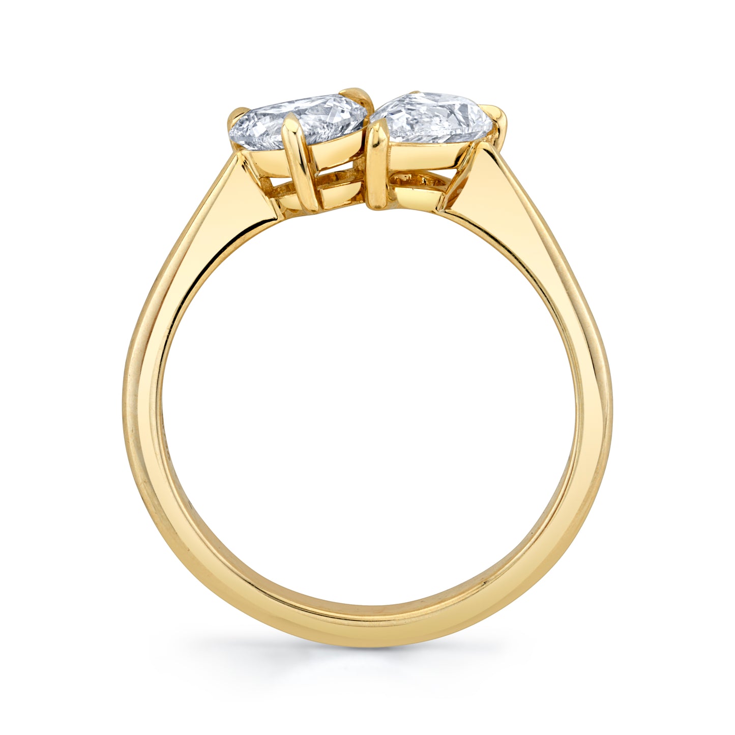 Toi et Moi Ring with Pear and Heart Diamonds