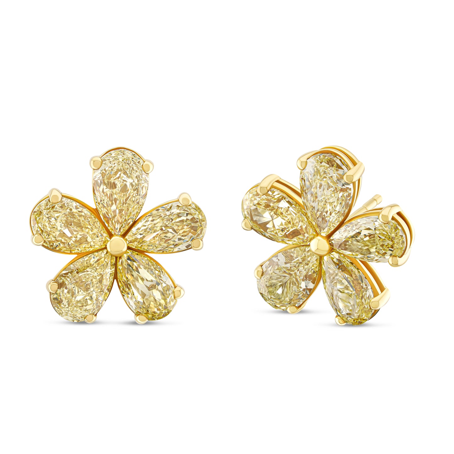 Pear Diamond Floret Earrings