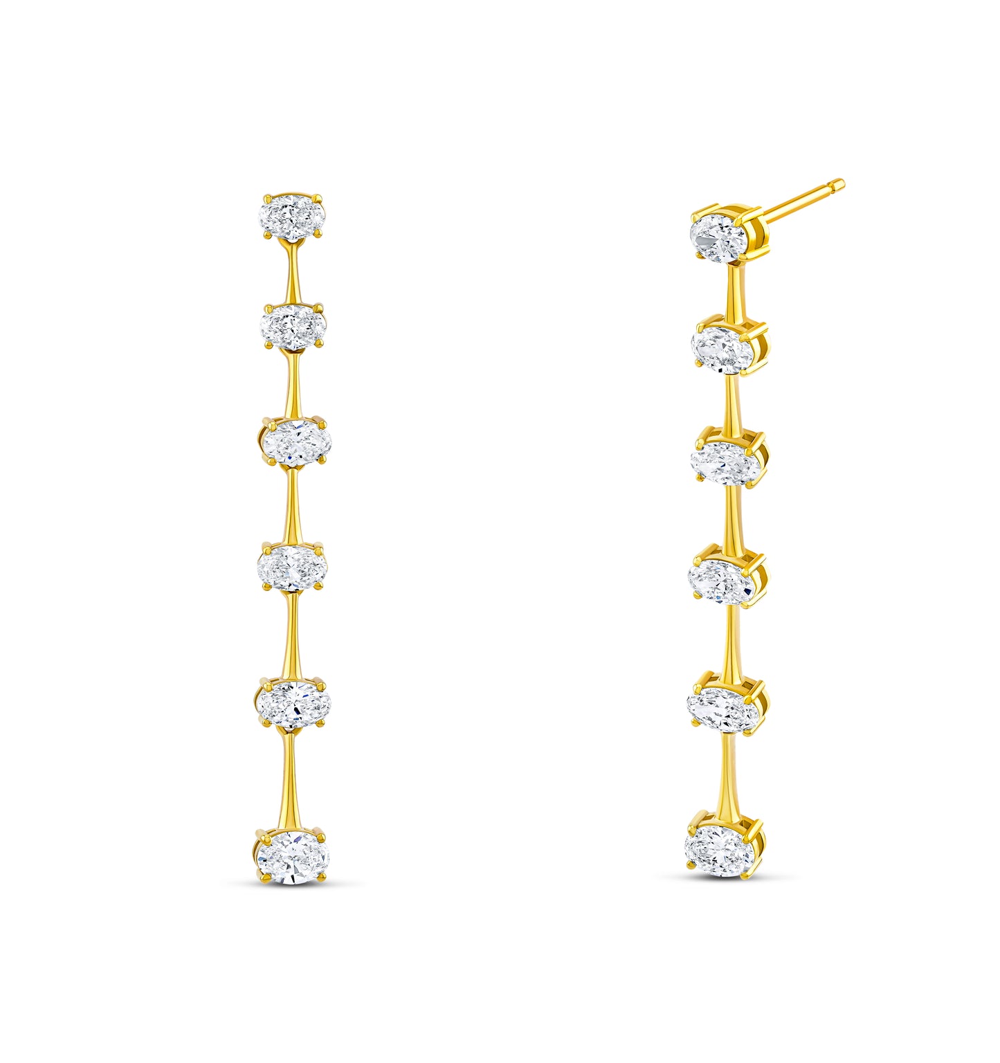 Oval Drop Bar Earrings