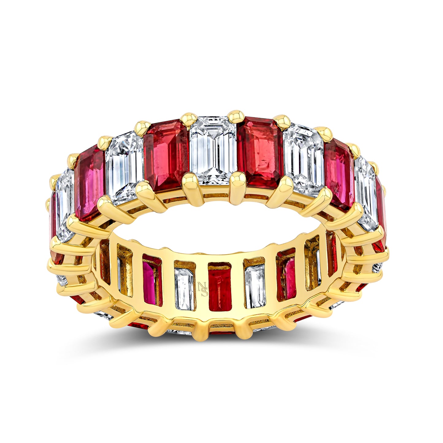 Emerald Diamond and Ruby Eternity Band