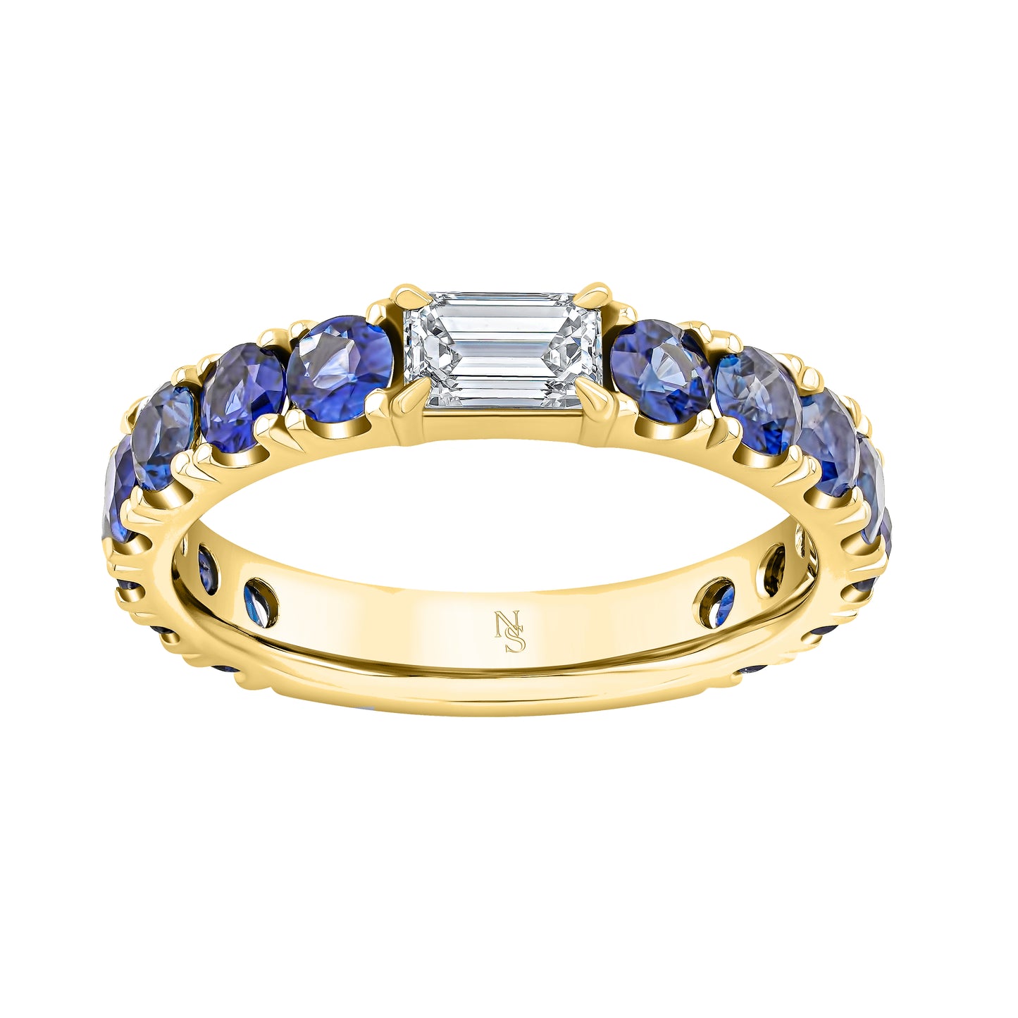 Diamond Accented Sapphire Band