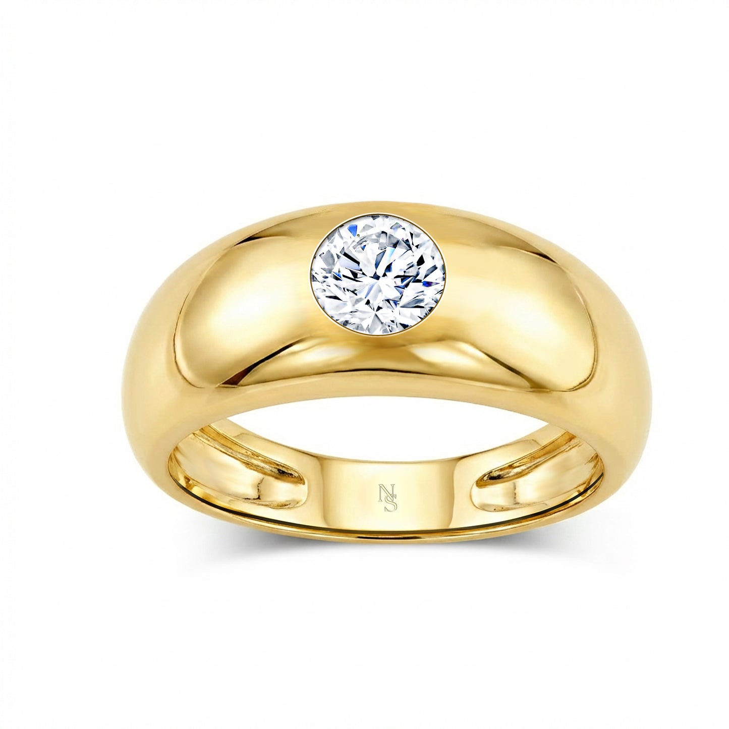 Flush Set Round Diamond Ring