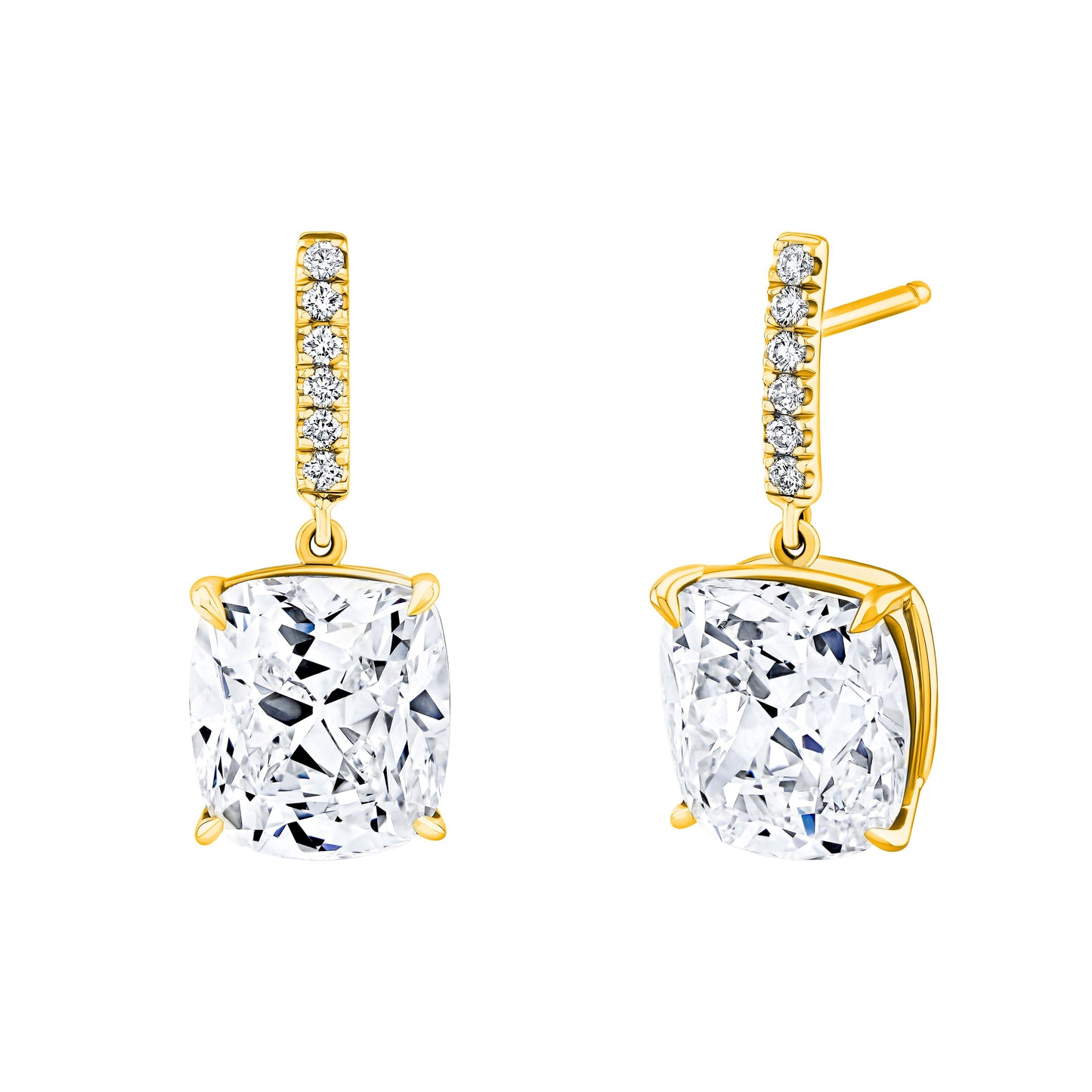 Cushion Diamond Drop Earrings