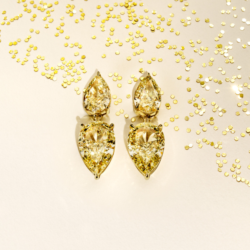 Fancy Yellow Pear Drop Earrings